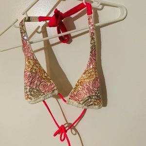 Pink sequin Victoria secret bathing suit top